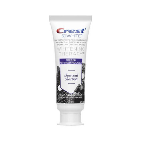 CREST CHARCOAL TOOTHPASTE 3D WHITE WHITENING THERAPY WHIT FLUORIDE INVIGORATING MINT 90ML