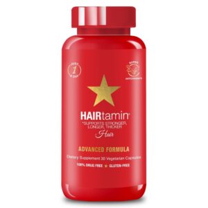 HAIRtamin Croissance rapide des cheveux Biotine Vitamines Sans gluten - 30 capsules végétariennes